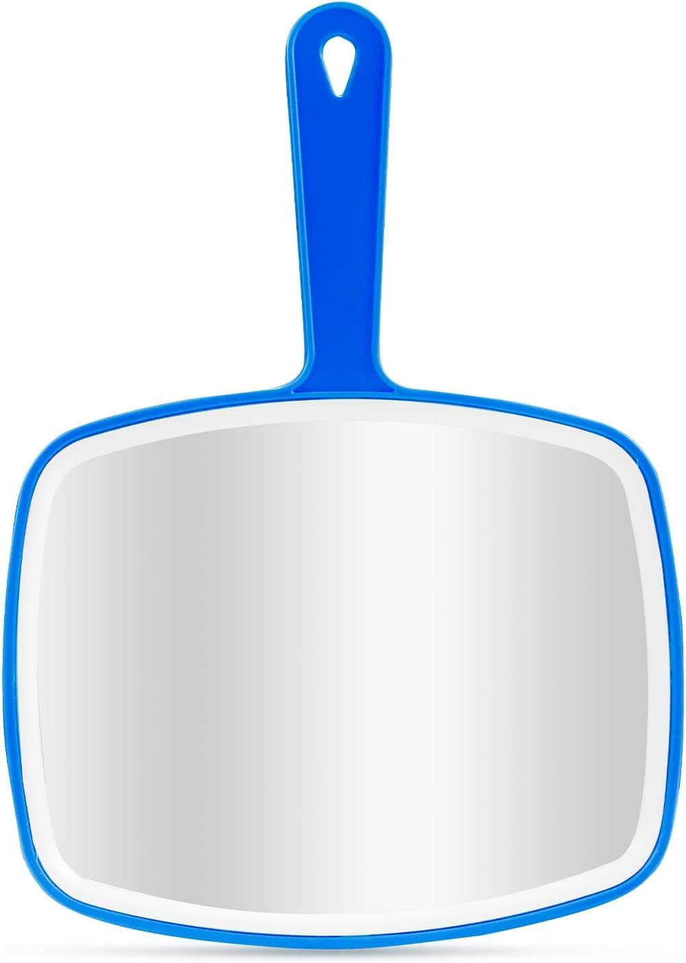 2Pcs Handheld Mirror, Portable Hand Mirror with Hanging Hole in Handle, Blue 10.4" L X 7.4" W