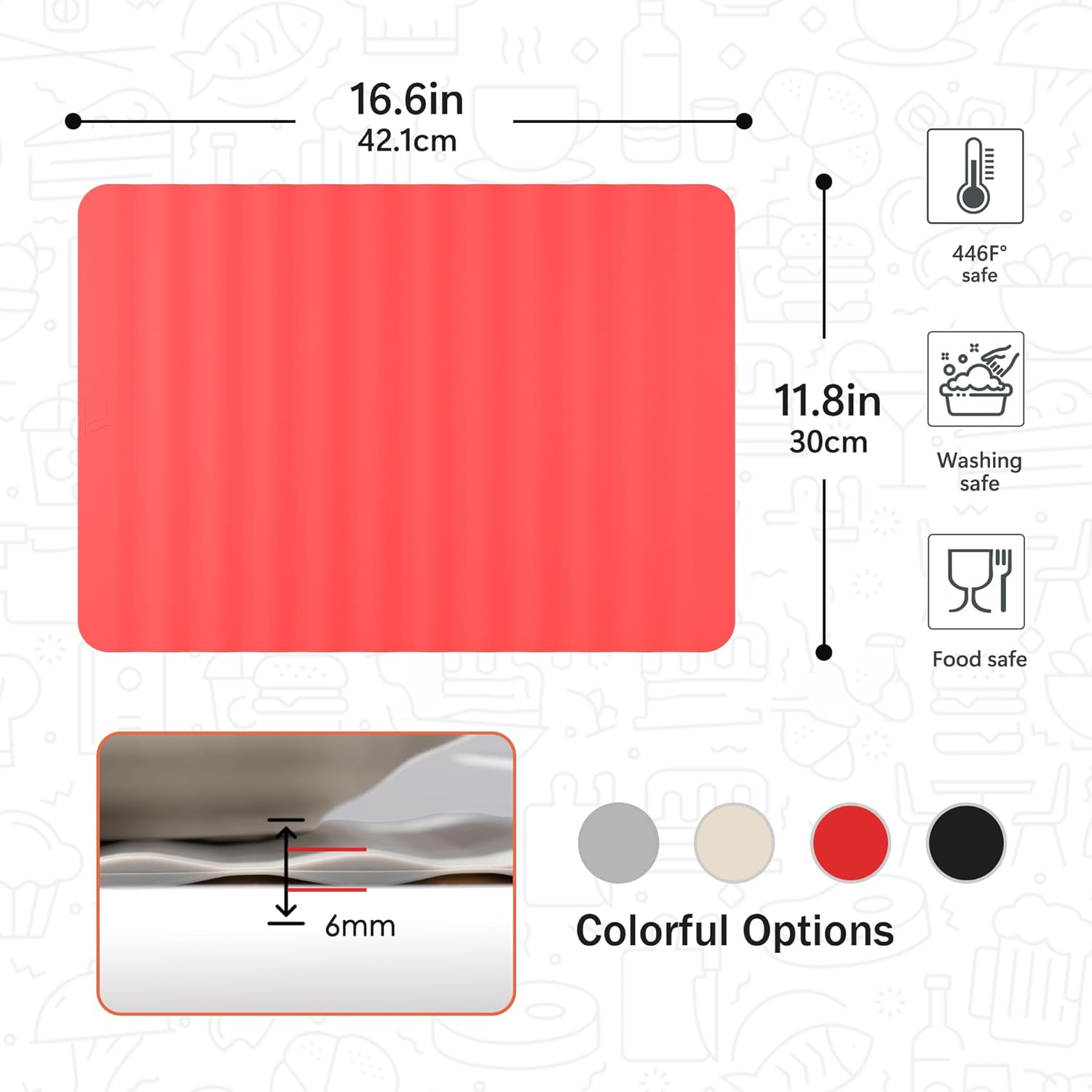 Li&Zhao Dish Drying Mats for Kitchen Counter - Dish Mat Drying Kitchen Mat Silicone Drying Mat Silicone Mats Dish Rack Mat Dish Drainer Mat image number 4