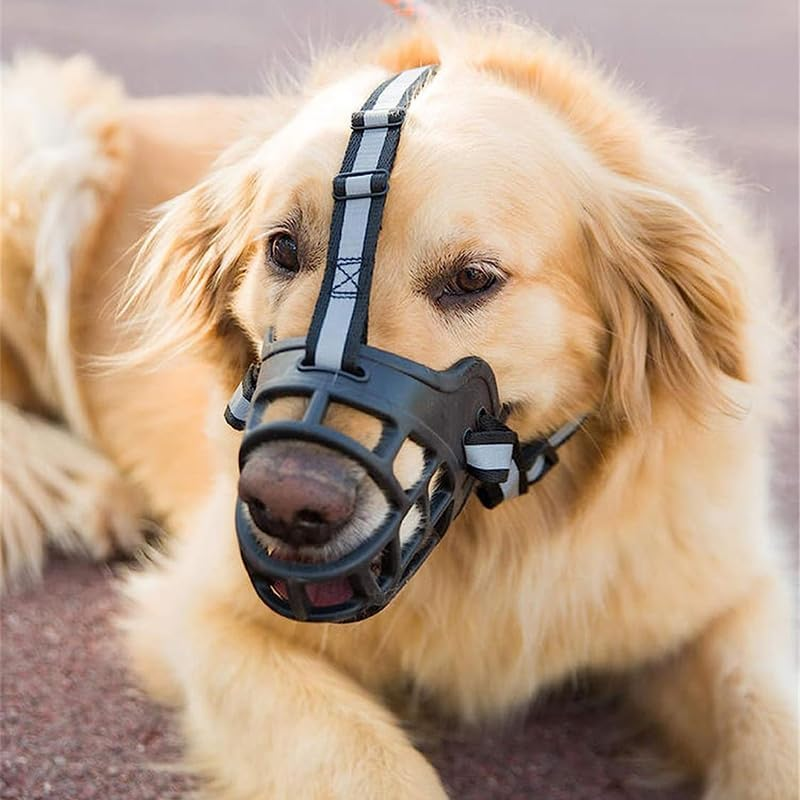 6 Sizes Adjustable Pet Dog No Bite Silicone Basket Muzzle Cage Mouth Mesh Cover