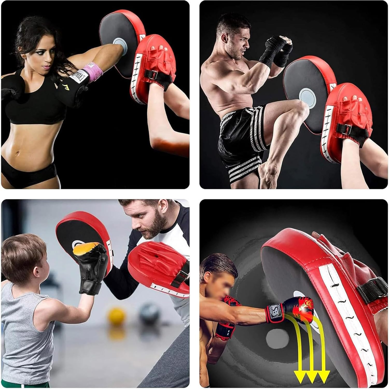 2Pcs Boxing Focus Pads High Elasticity EVA Non-Toxic Punching Target Mitts for Hook Jab Strike MMA UFC Kickboxingmuay Thaikarate Training Padded