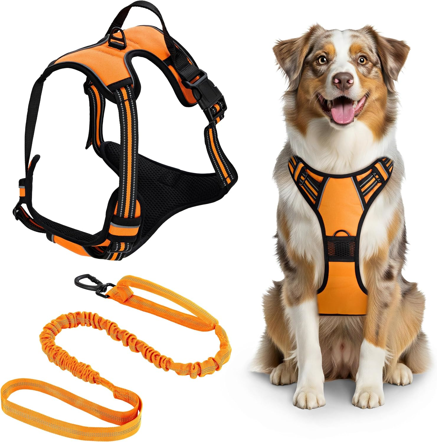 Joylytic No Pull Dog Harness & Leash Set, Reflective & Adjustable, Escape-Proof, Padded No-Choke Vest with Control Handle for Large Dogs = All in One image number 1