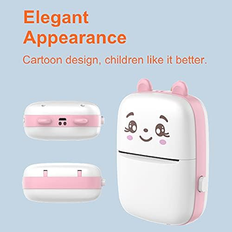 Mini Thermal Printer Compatible, Portable Sticker Printer Machine with Bluetooth Easy Operation Multipurpose Chargable Wireless Printer for Learning Assistance/1130 image number 1