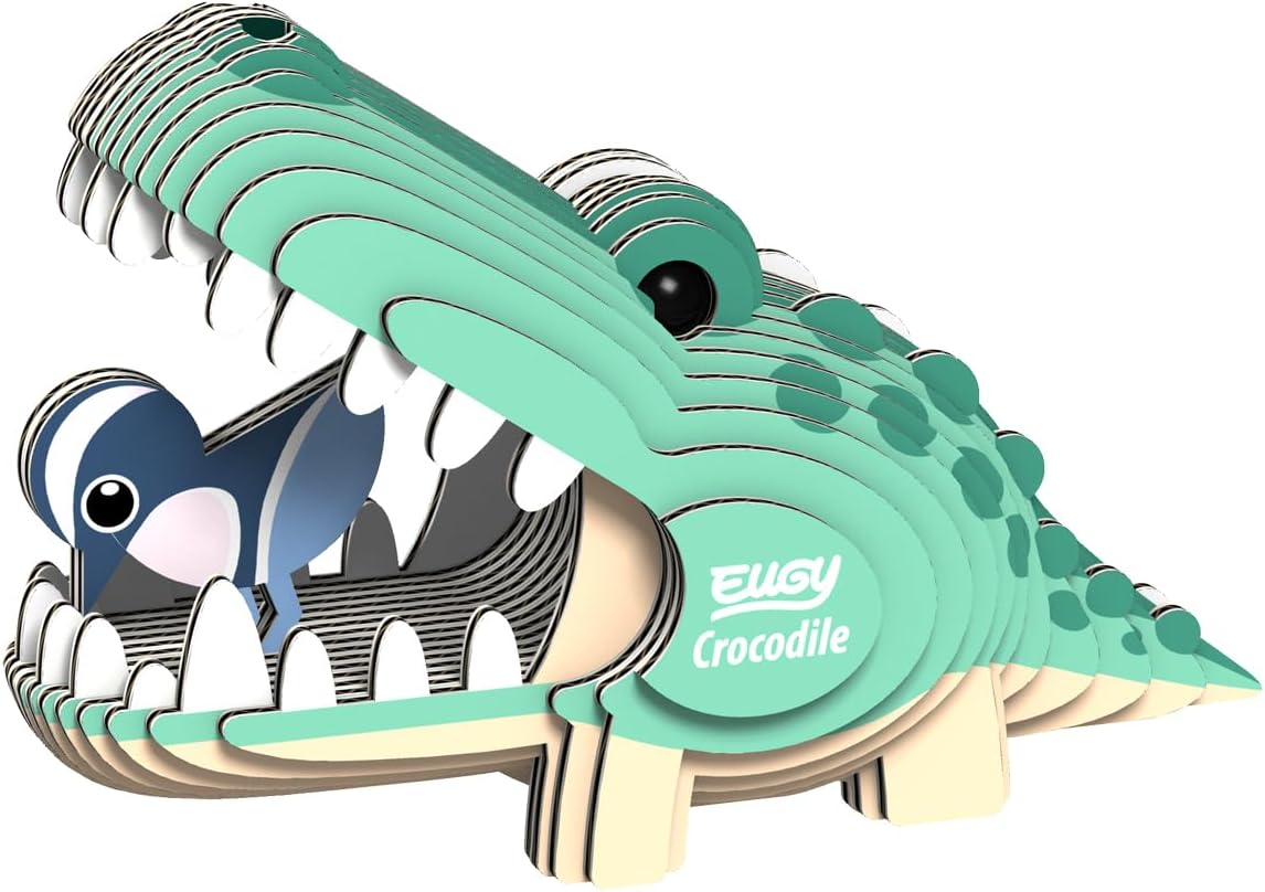 EUGY 029 Crocodile 3D Paper Puzzle - 22 Pieces Eco-Friendly Educational Toy Puzzle for Boys, Girls & Kids Ages 6+ image number 1