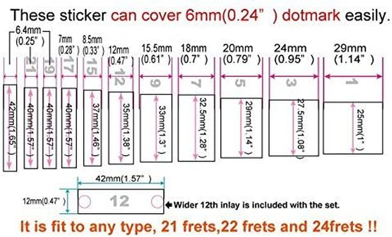 Inlay Sticker Fret Markers for Guitars & Bass - LP/SG Blocks - Aged White Pearl, F-005BL-AW image number 1