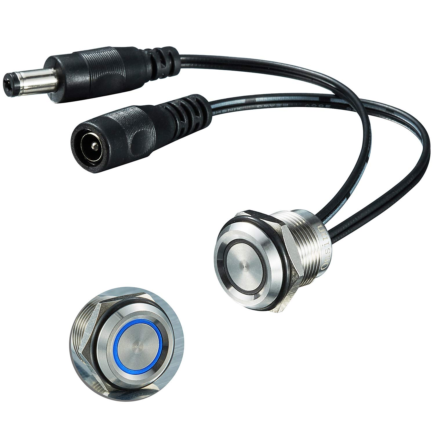 Momery Function 12V 24V Touch Dimmer Switch Blue Led for 16Mm 3/5'' Mounting Hole Lighting Control (16Mm Segmented Dim, Silver 1Pack) image number 5