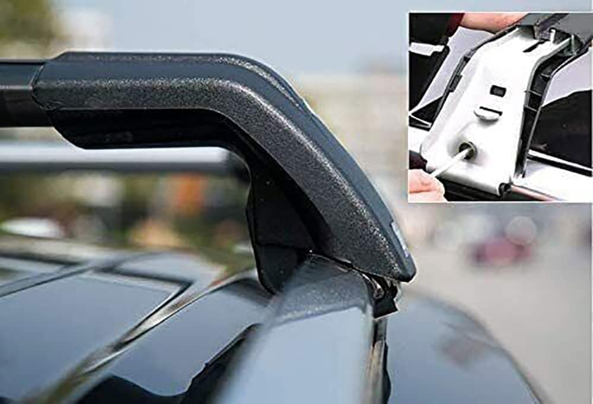 2PCS Crossbars Cross Bars Fit for Benz GLA H247 2020-2025 Lockable Roof Rail Rack Black Aluminum Alloy image number 6