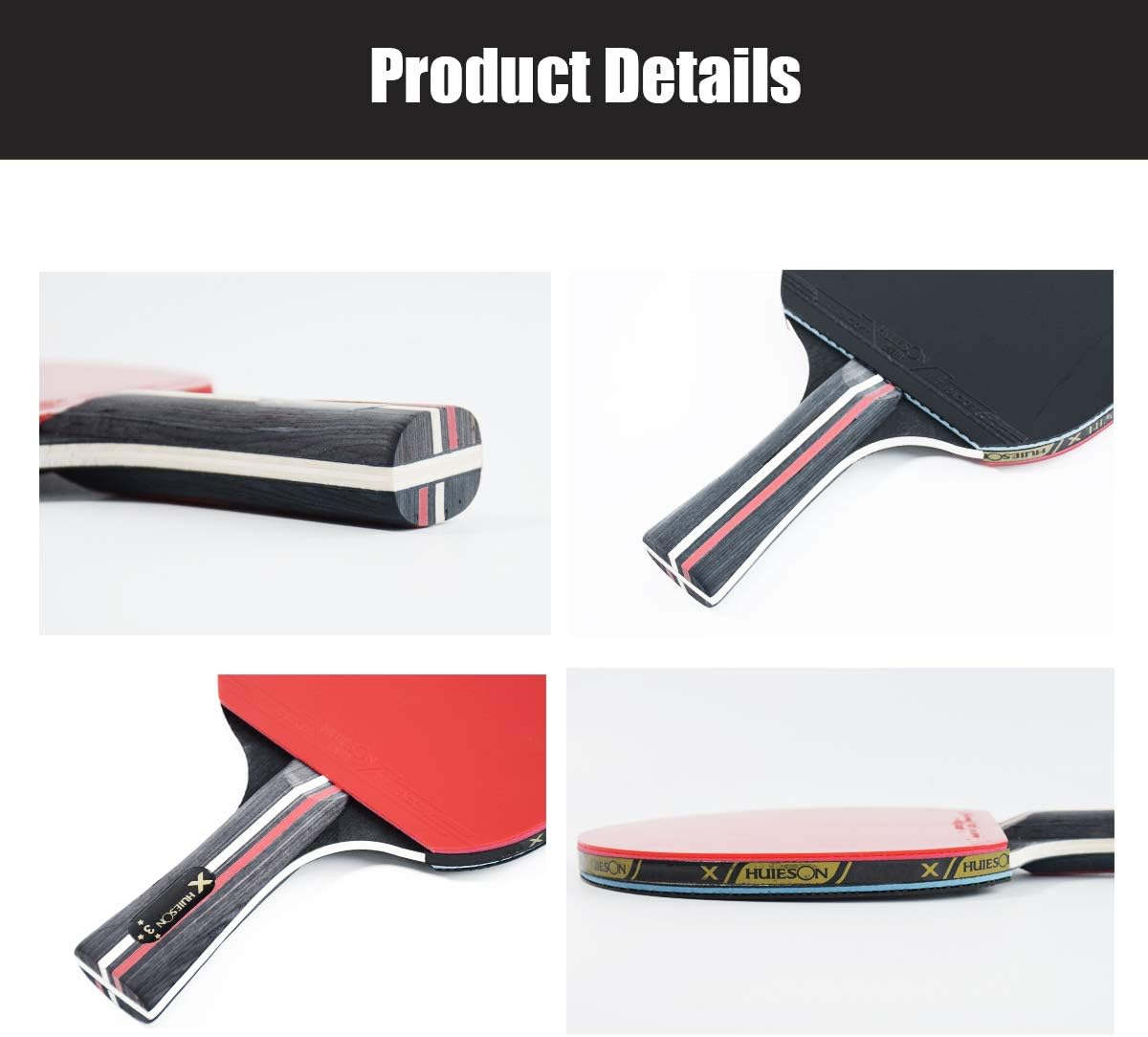 Premium Ping Pong Paddle Set, Table Tennis Racket Set Soft Sponge Rubber, Carry Bag Included image number 6