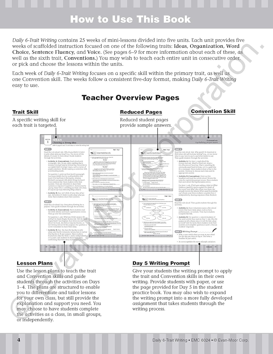 Daily 6-Trait Writing, Grade 4 Teacher Edition image number 3