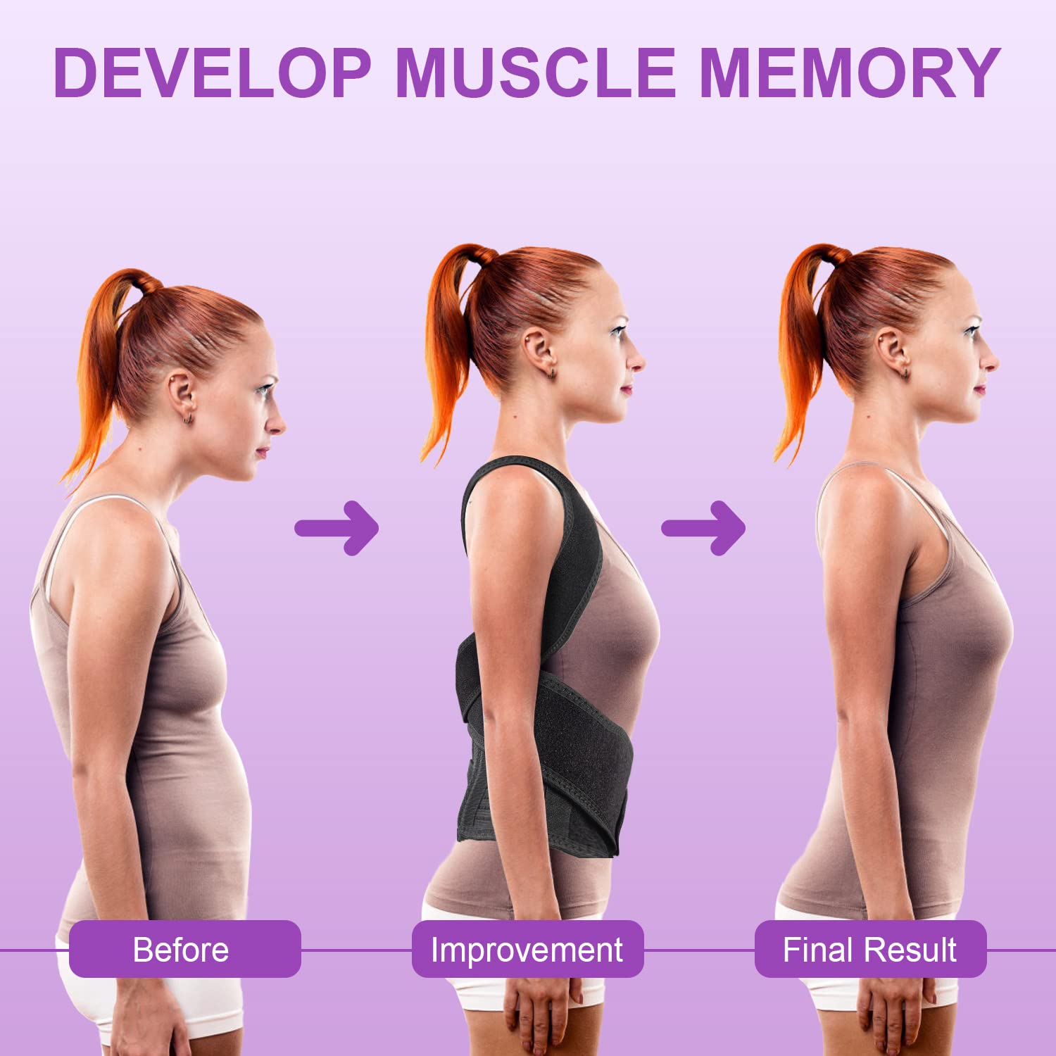 Posture Corrector Back Brace for Men&Women Back Brace for Lumbar Support and Upright Breathable Back Straightener Back Corrector Posture Improve and Neck, Back, Shoulder Pain Relieve (XL)