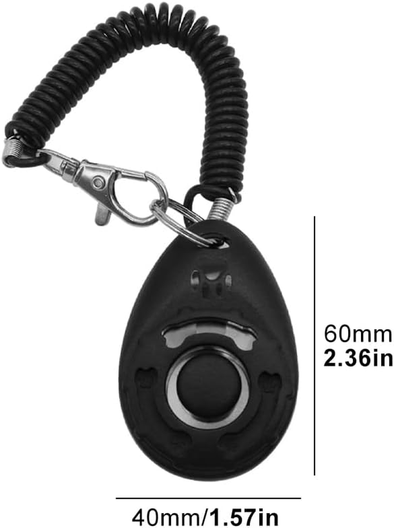 2 Pcs Dog Training Clickers with Wrist Strap,Pet Training Clicker,Durable Lightweight Easy to Use,Pet Behavioral Training Tools for Puppy, Cats, Birds, Hamsters,For Pet Lovers (Black&Blue) image number 2