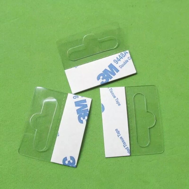 DACUAN 200 Transparent Adhesive Labels, Self-Adhesive Labels with Slots and Holes, for the Display of Small Retail Items in Stores image number 3