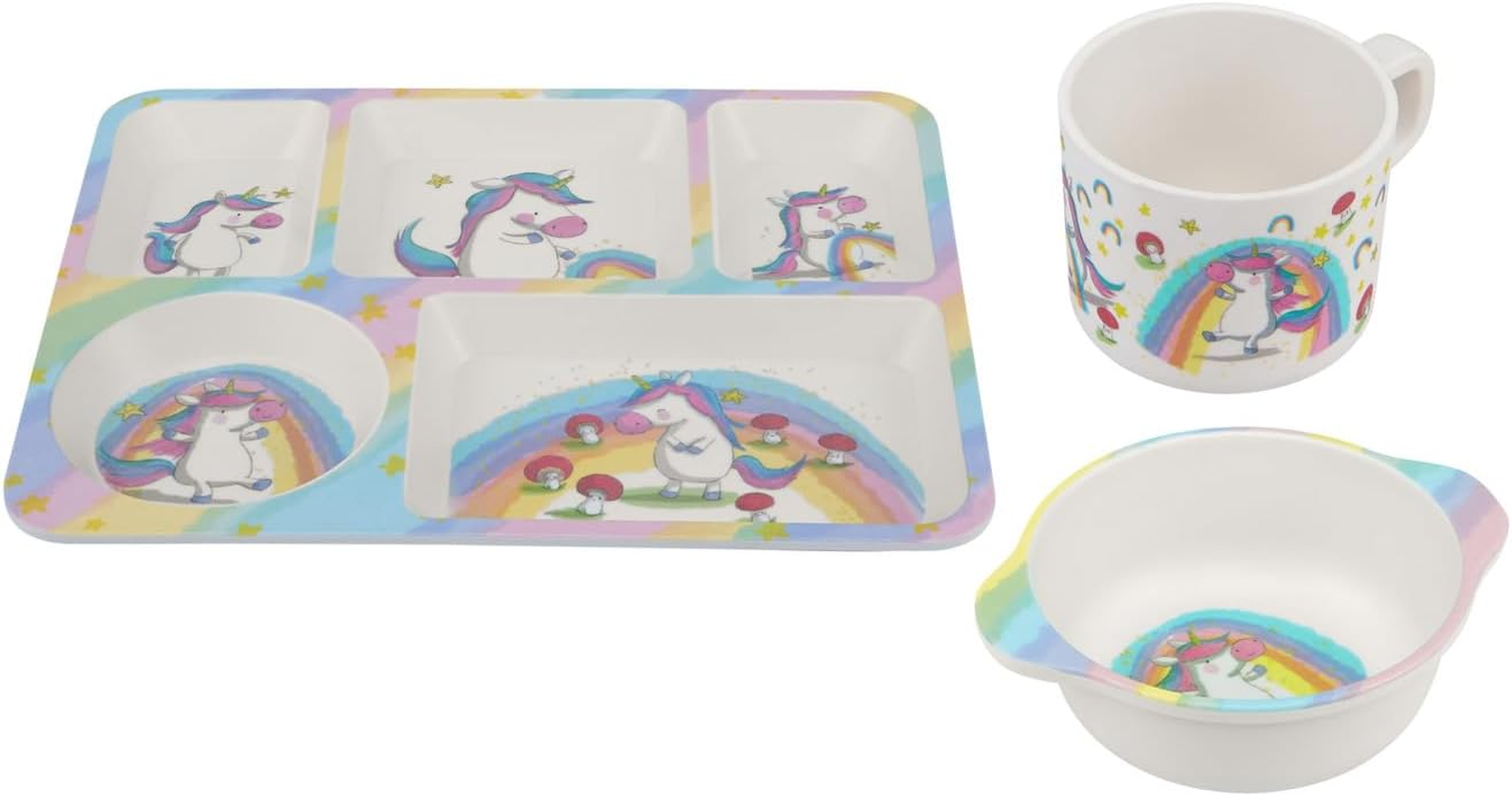 Maxwell & Williams Jedda Robaard Magical Tales Melamine 3Pc Dinner Set Unicorn Gift Boxed image number 4