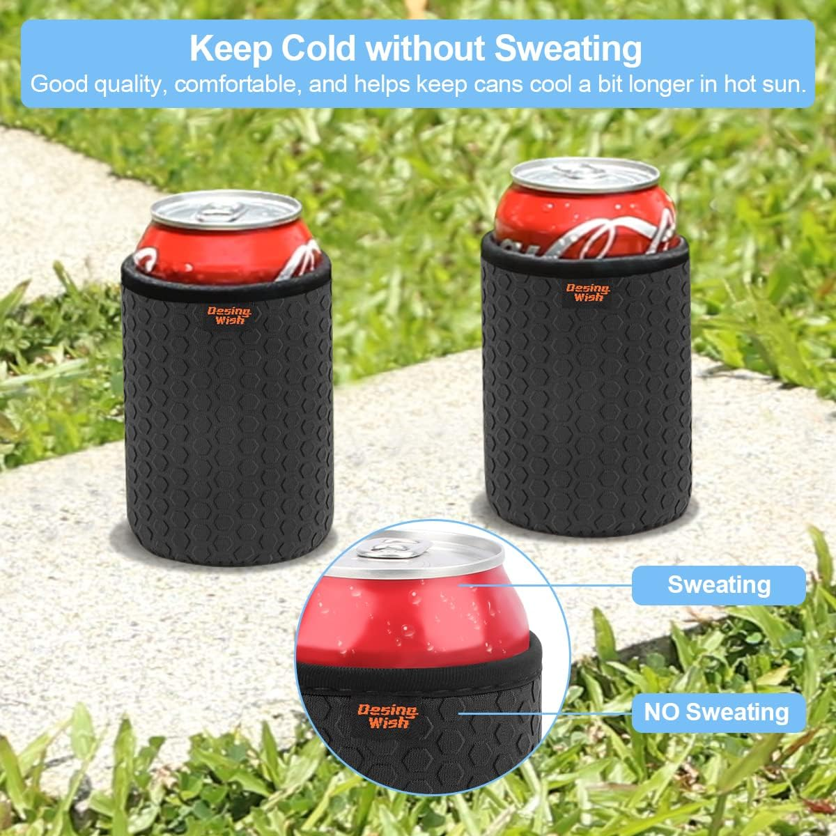 Desing Wish 3 Piece 12 Oz Standard Drink Cooler Set Can Cooler Neoprene Bottle Cooler Cuff Cooling Cuff for Outdoor on the Go Party Beer Bottle Beer Water Wine Cuff Cans Cooler image number 4