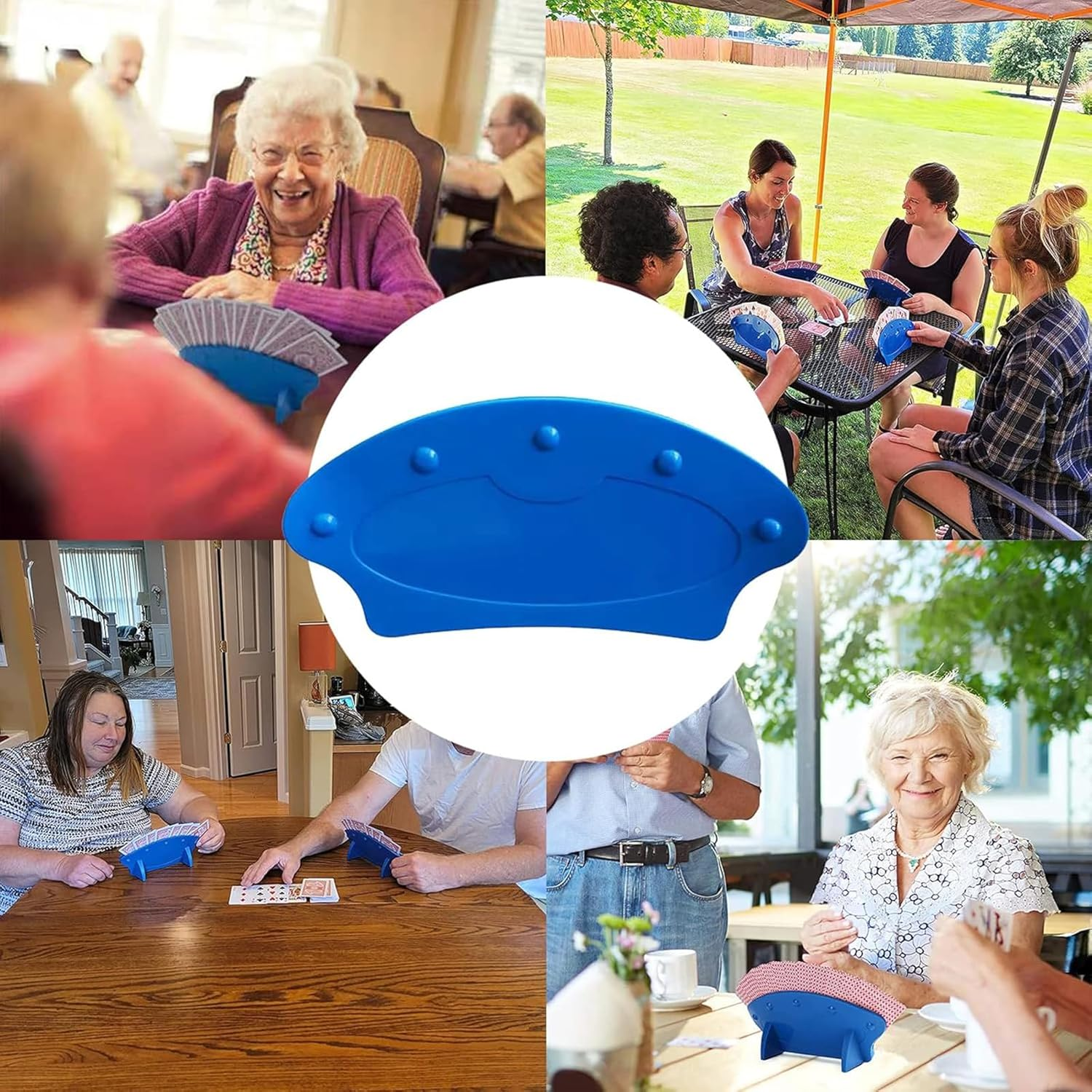 Set of 2 Hand Playing Card Organizer Playing Card Holder image number 1