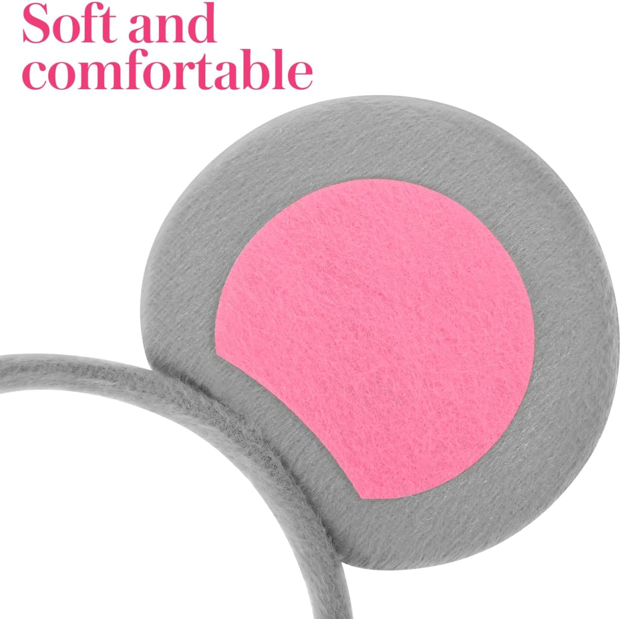 Healeved 2 Pcs Mouse Ears Headband,Animal Ear Headbands for Party,Mouse S Hairband for Girl,Skincare Headbands,Cute S Hairband for Dress Up, Costume image number 4