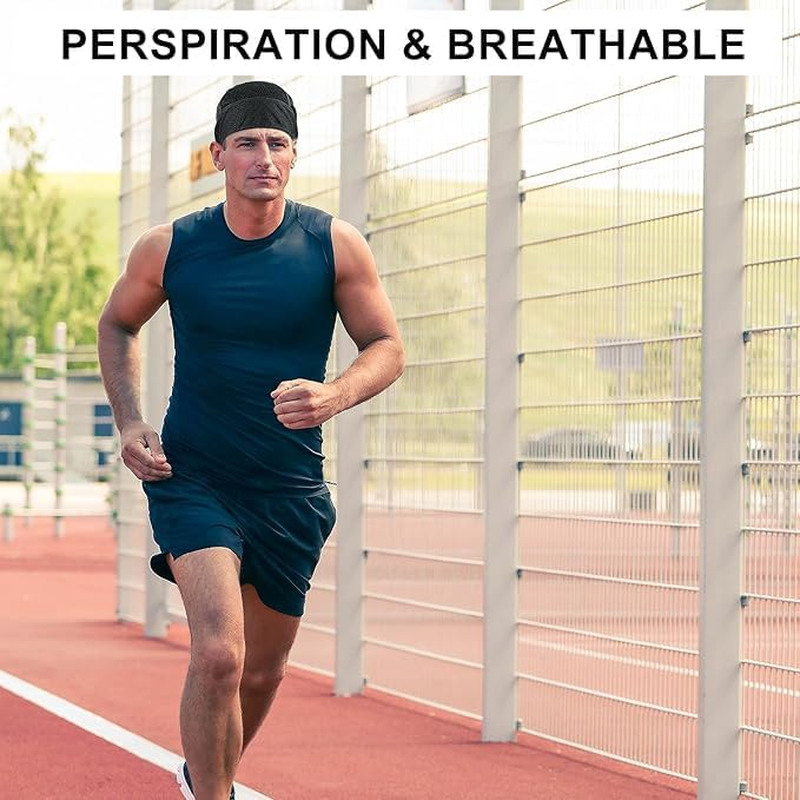 2 Pcs Bandanas Skull Caps Head Wrap Sweat Rags Durags for Men Women Gym Beanie for Cycling Motorcycle image number 4