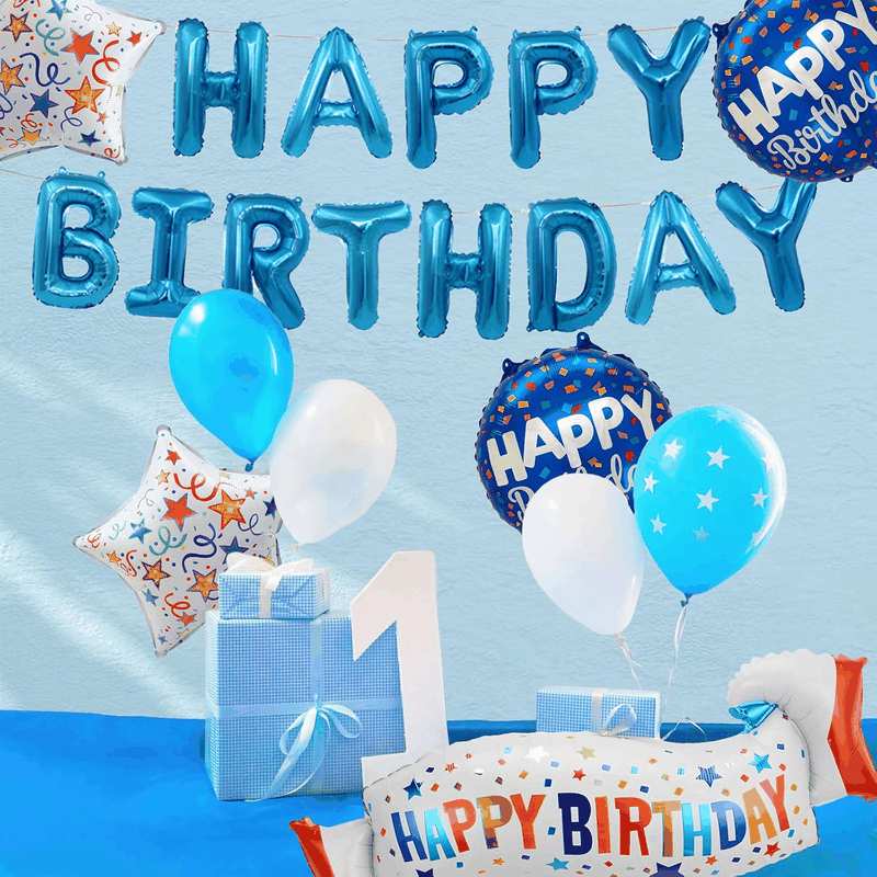 Birthday Decoration Set Colorful Happy Birthday Banner Balloon for Girls Boys Kids & Adults Birthday Decorations and Party Supplies (Birthday E) image number 3