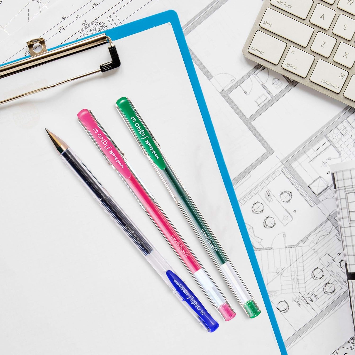 Uni-Ball UM 100 Signo Gel Pen (0.7Mm, Transparent Body, Cream White Ink, Pack of 6)