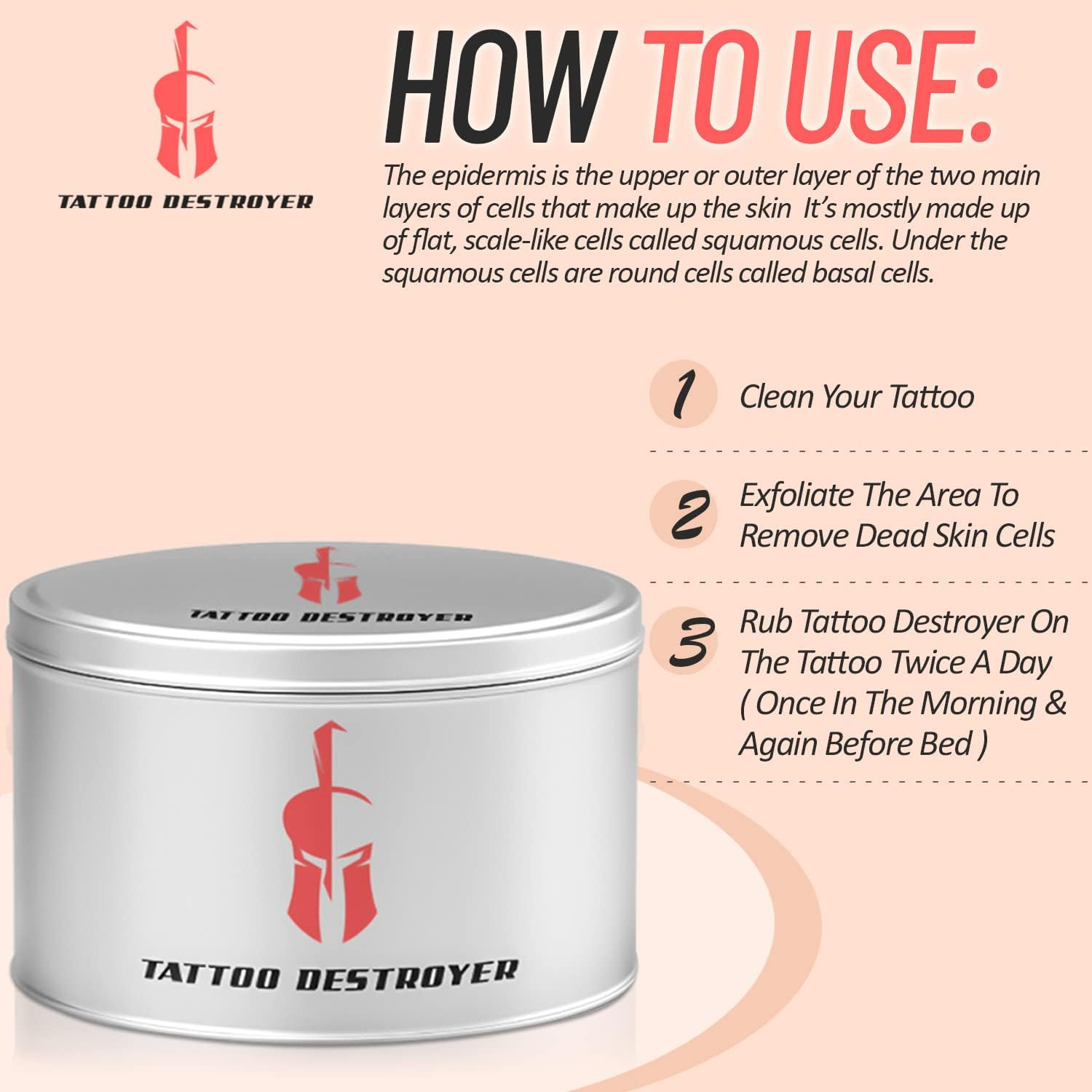 Tattoo Removal Cream Natural Fading System Wrecking Balm 2 Week Spartan Perform image number 2