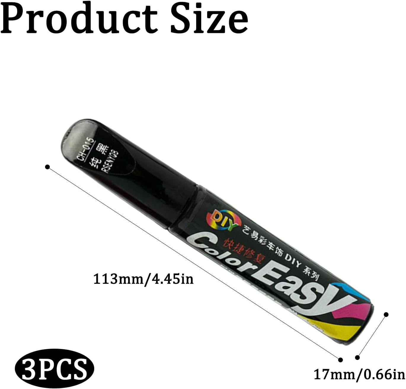 3Pcs Car Scratch Remover, Quick and Easy Touch up Paint Pen, Effective Car Scratch Remover Pen, Repair Scratches and Paint Damage, Suitable for Bicycles, Motorcycles, Cars, Trucks and Recreational Vehicles(Black) image number 6