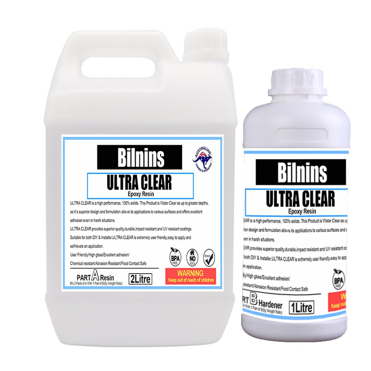 3L Crystal Clear Epoxy Resin Kit, 2:1 Ratio, Easy Mix & Cast, High Gloss, Perfect for Jewelry Making, Art Craft, Wood & Molds image number 2