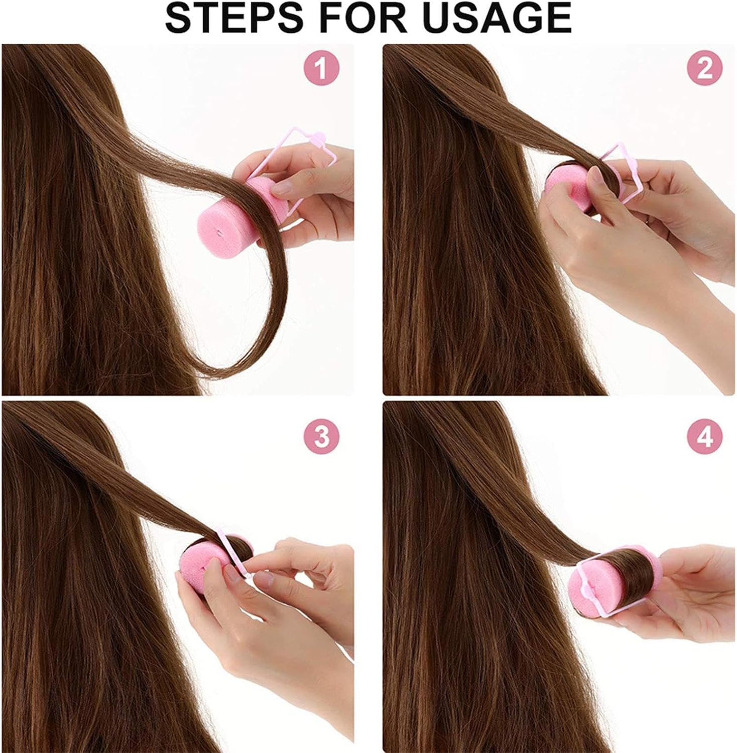 Sponge Hair Rollers - Pack of 14 Foam Sponge Curlers | Foam Curlers 1.5 Cm | Hair Rollers Foam Sponge Hair Rollers No Damage for Women and Children