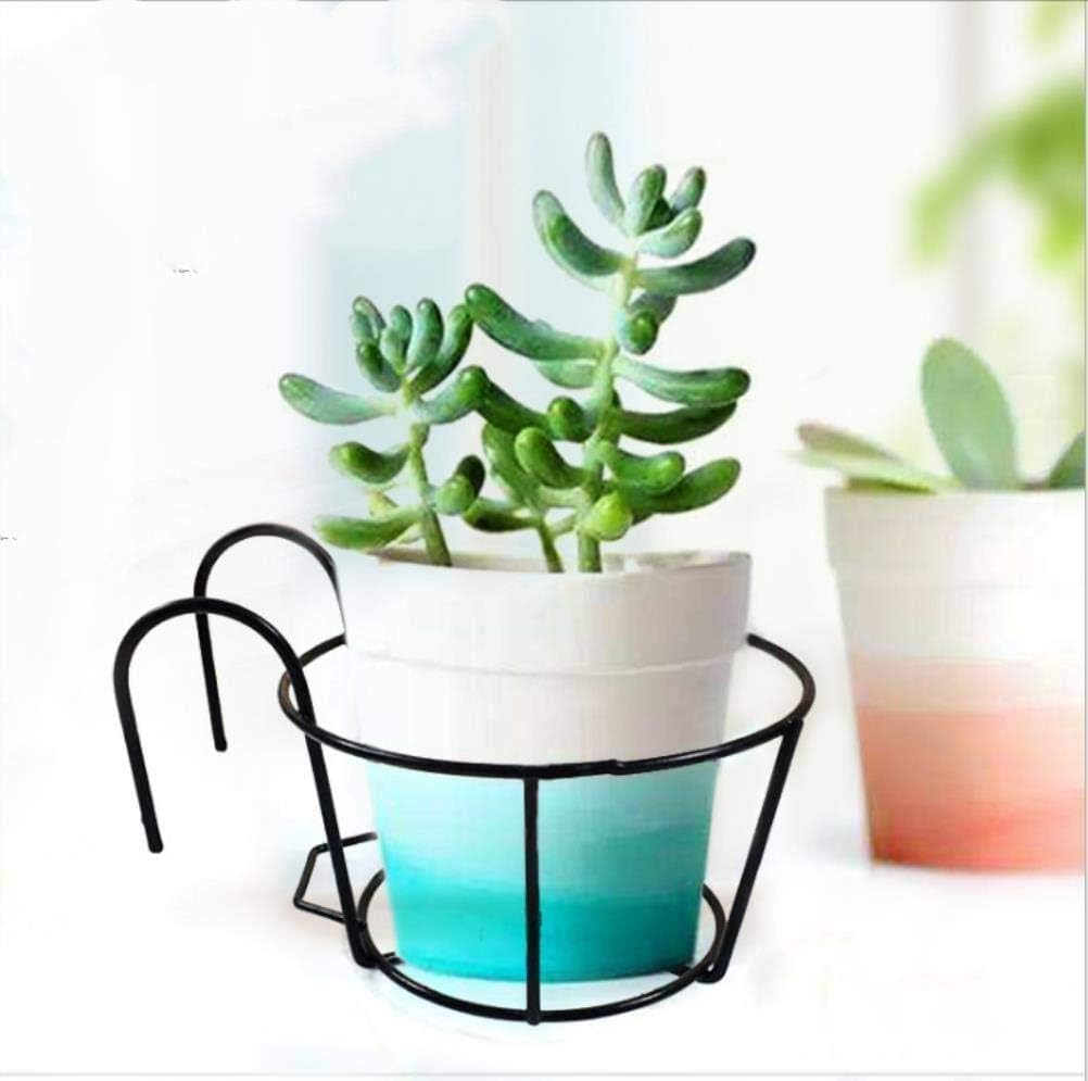 4 Pack Hanging Railing Planters Flower Pot Holders Plant Iron Racks Fence Metal Potted Stand Mounted Balcony round Plant Baskets Shelf Container Box for Indoor&Outdoor Use-Black,Garden Steel Pots,6.3" - Black-4 Pack image number 6