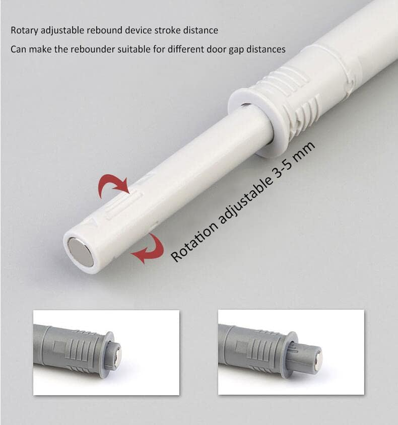 10PCS Magnetic Push Latches for Cabinet Push to Open Door Latch, Gray Soft Quiet Close Closers, Plastic Damper Buffer Push for Kitchen Drawer Door image number 3