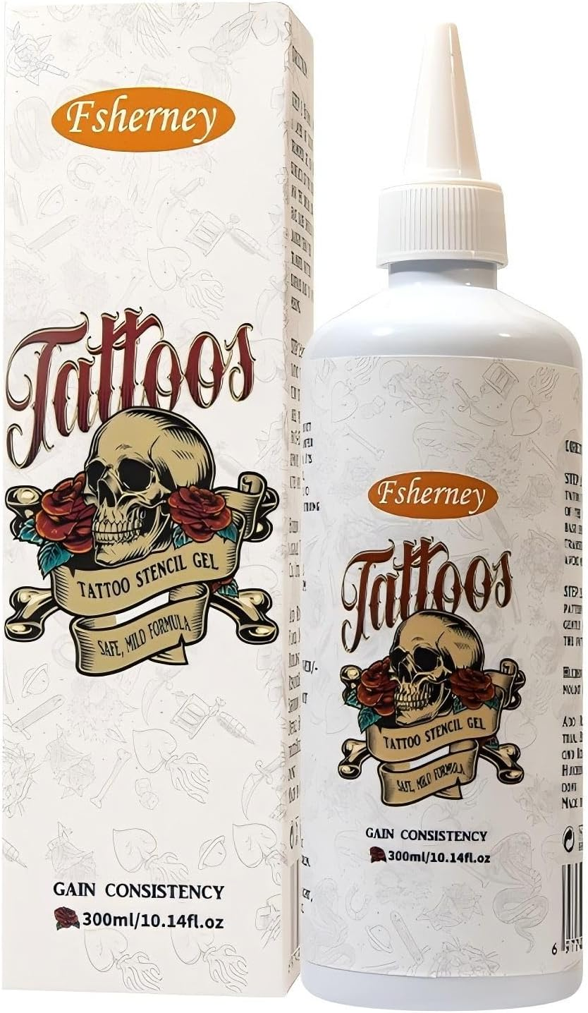 VRAIKO Fsherney Tattoo Transfer Gel, 300Ml Large Tattoo Stencil Gel Cream, Skin-Friendly & Fast-Drying Transfer Solution for Clear & Long-Lasting Designs, Clean and Easy Application image number 5