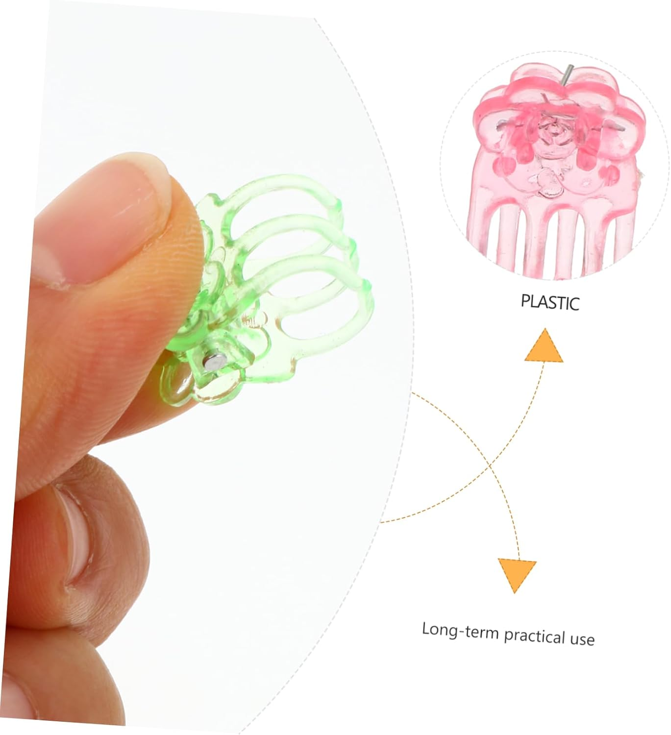 Orchid Stem Support Clips 60Pcs Small Plastic Plant Clips for Gardening Climbing Vines Flower Pots Stem Bending Fixing in Mixed Colors for Garden Plants image number 2