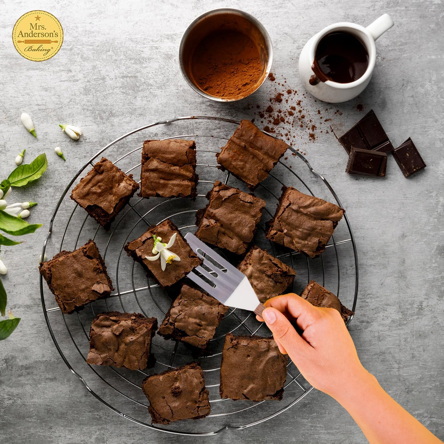 Mrs. Anderson&rsquo;S Baking Mini Flexible Brownie Cookie Spatula, Stainless Steel Blade with Wood Handle image number 6