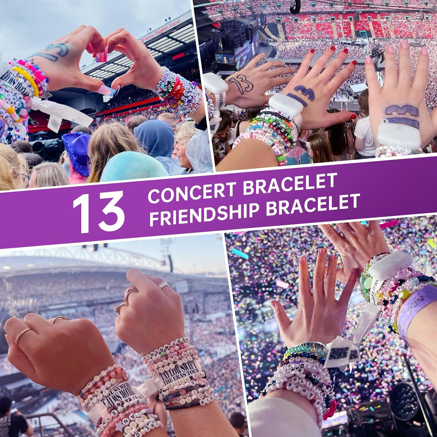 Redtwo 1600 Pcs Letter Beads Kit, 6 Styles of Colorful Alphabet for Bracelet, Numbers, Smiley Face, Heart and Elastic String for Friendship Bracelet Kit