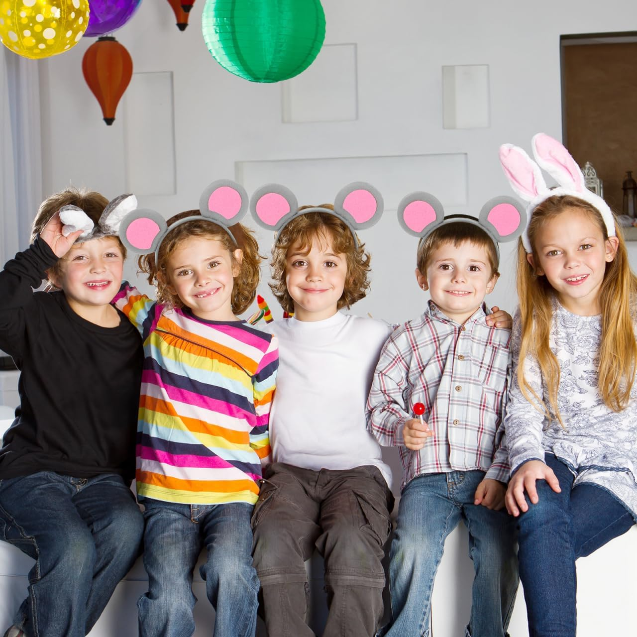 Healeved 2 Pcs Mouse Ears Headband,Animal Ear Headbands for Party,Mouse S Hairband for Girl,Skincare Headbands,Cute S Hairband for Dress Up, Costume image number 2