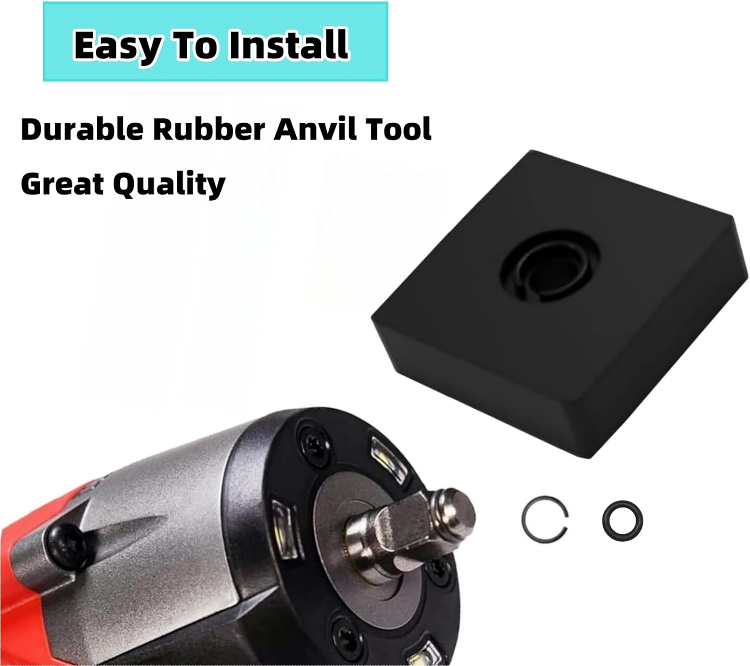 (12 Sets) 3/8" Impact Retaining Ring Clip Impact Friction Ring with O-Ring for Mmilwwaukii Electric/Pneumatic Type Impact Wrench, Retainer Ring Anvil Install Tool Included image number 1