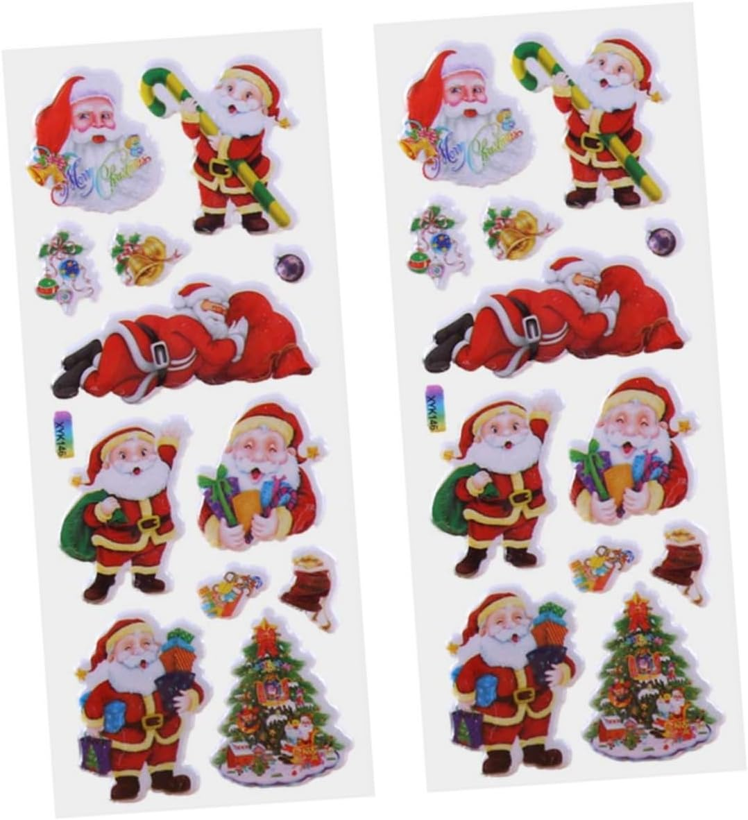 Vaguelly 3Sets Christmas Present Stickers Set Santa Claus Tree Stickers DIY Holiday Decorations for Boys and Girls 20Sheets*3 image number 3