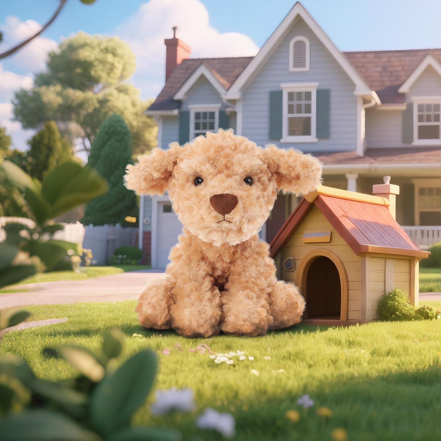 Apricot Lamb Toys Plush Brown Plush Puppy Stuffed Animal Soft Cuddly Perfect for Child （Brown Plush Puppy，8 Inches image number 3