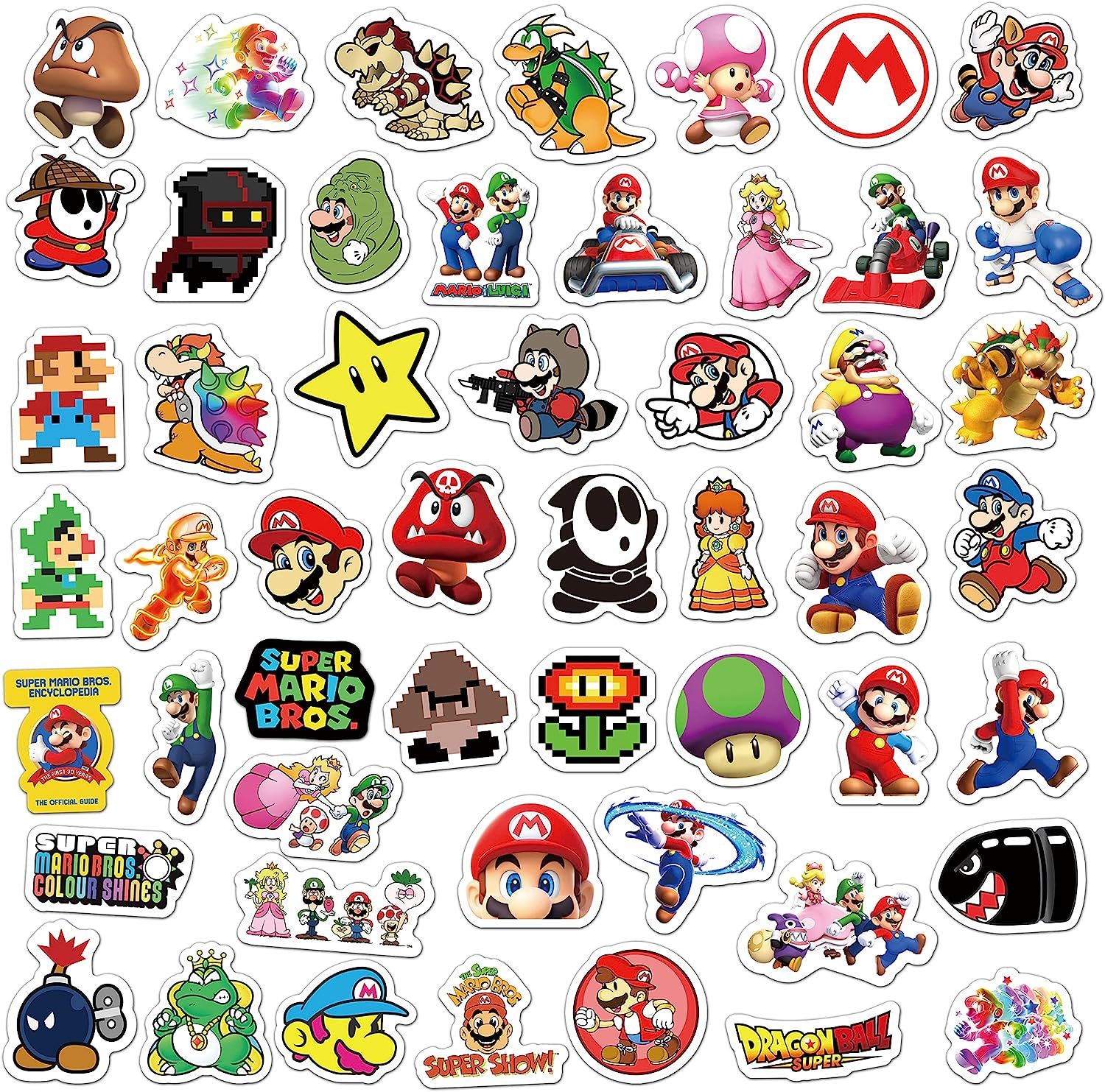 50PCS Super Mario Stickers, Vinyl Waterproof Stickers for Laptop,Bumper,Skateboard,Water Bottles,Computer,Phone,Cartoon Anime Stickers for Kids Teens Adult image number 6