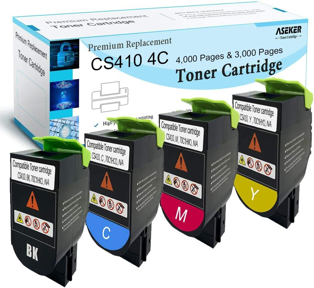 Compatible CS310 CS410 CS510 Toner Cartridge for Lexmark Cs310Dn Cs310N Cs310Dtn Cs410N Cs410Dn Cs410Dtn Cs510De Cs510Dte Printers, 4000 & 3000 Pages 70C2HK2HK2 0 70C. 2HC0 70C2HM0 70C2HY0 (BK/C/Y/M) image number 4