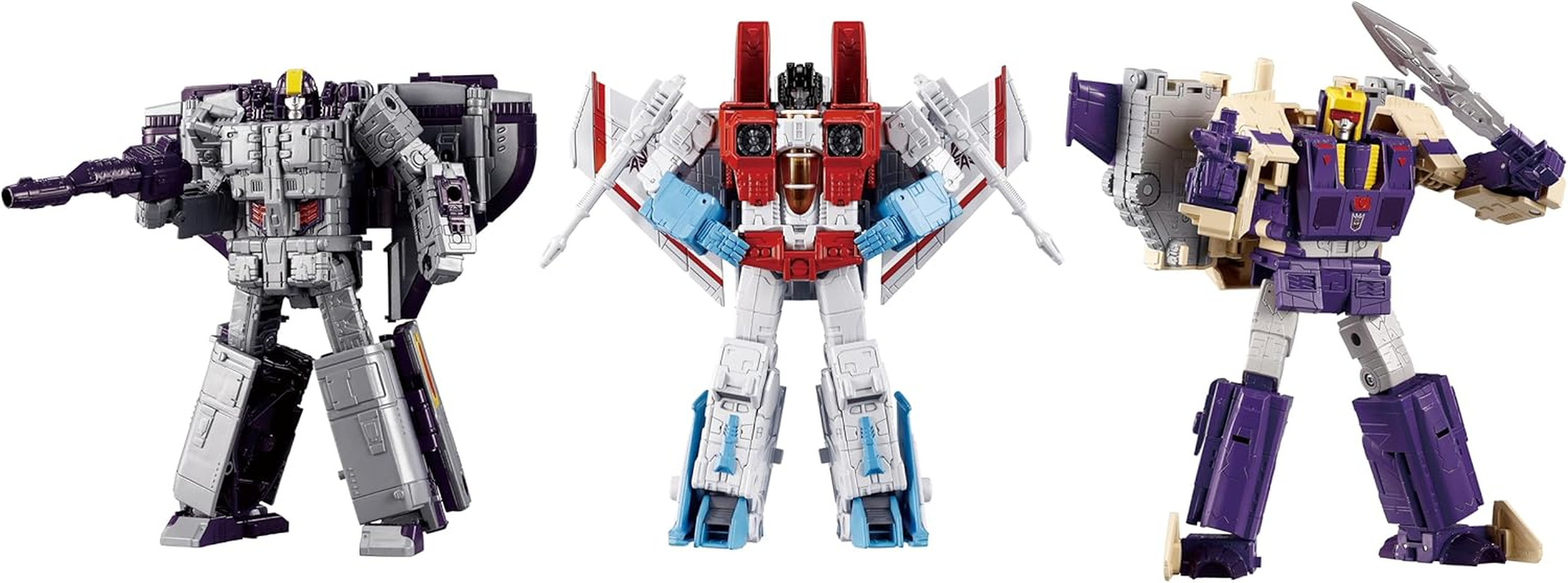 Transformers Takara Tomy Dramatic Capture Series Triple Takeover with Starscream, Astrotrain, and Blitzwing Adult Collectible Action Figure Set, 15+ image number 2