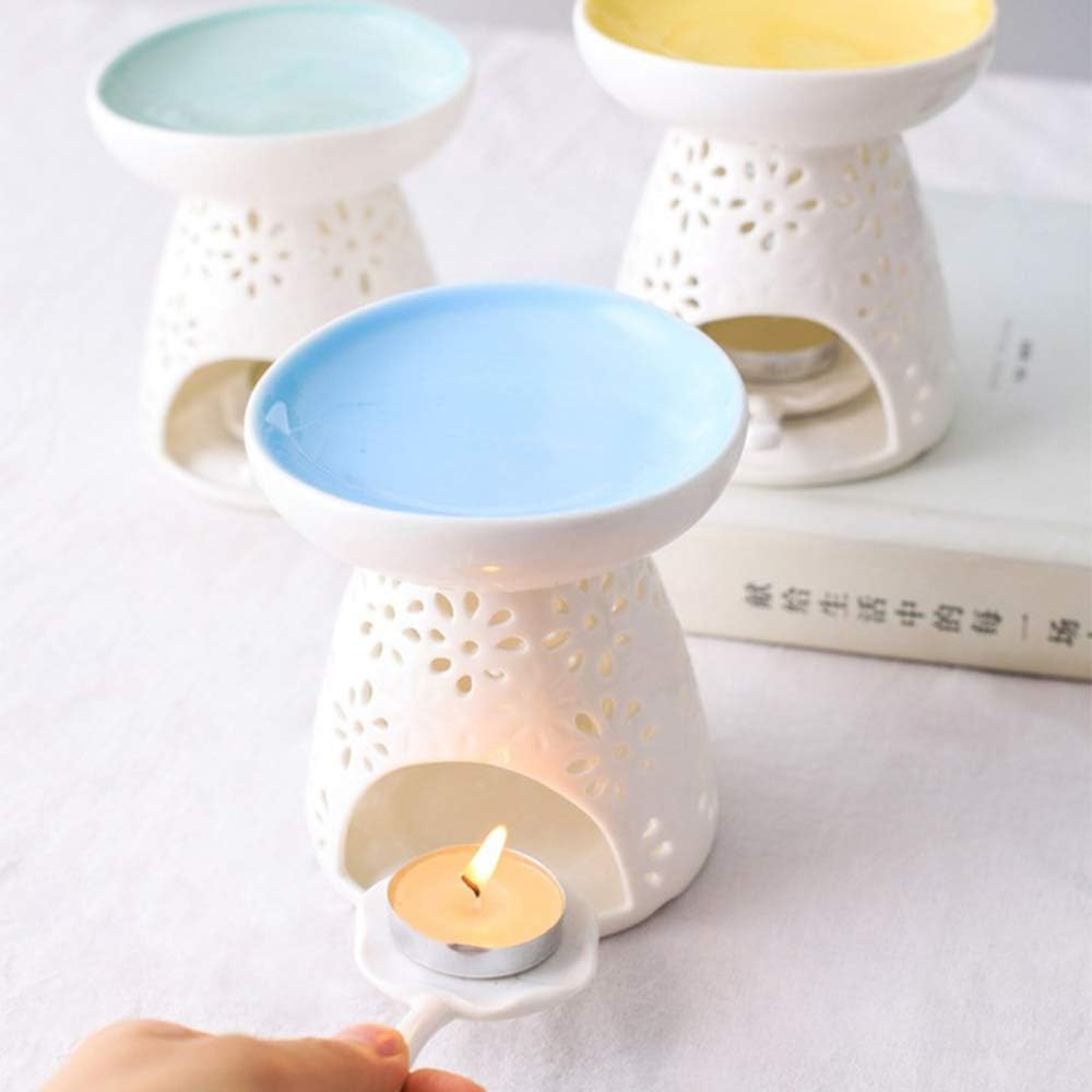 Sculpture Statue Antiques Collectables，Ceramic Tea Light Holder, Aromatherapy Essential Oil Burner, Wax Warmer Great Decoration for Living Room, Balcony, Patio, Porch and Garden,E (Color : D) image number 5