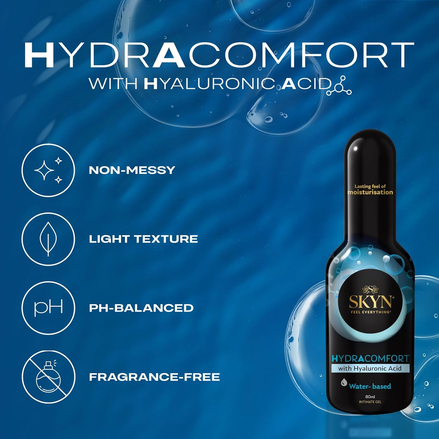 SKYN Hydracomfort Water-Based Lubricant with Hyaluronic Acid 80Ml