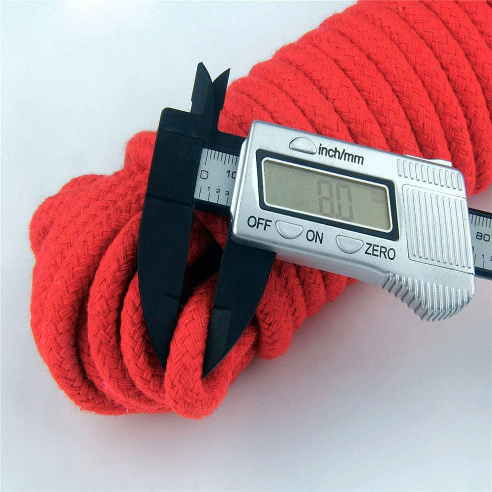 Soft Cotton Rope, 32 Feet / 10M Rope, 8Mm Thick, Soft Rope, Long Rope, Soft Tying Rope (Black + Deep Red) image number 4