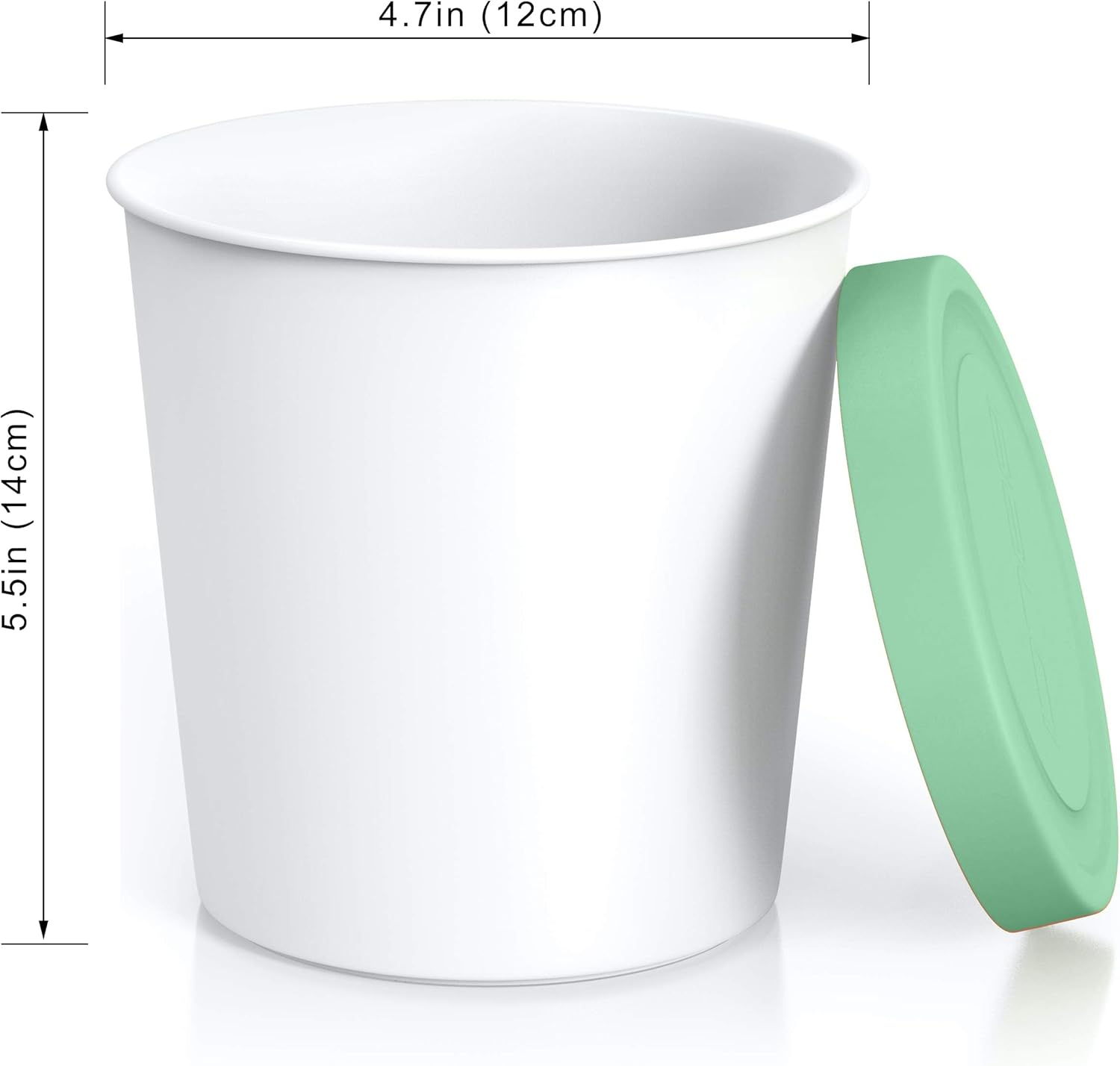 Cream Containers for Homemade Ice Cream (2 Pcs) - Reusable Ice Cream Storage Containers for Freezer - Leak-Free Ice Cream Containers with Silicone Lids (Green) - 1 L per Ice Cream Container image number 2