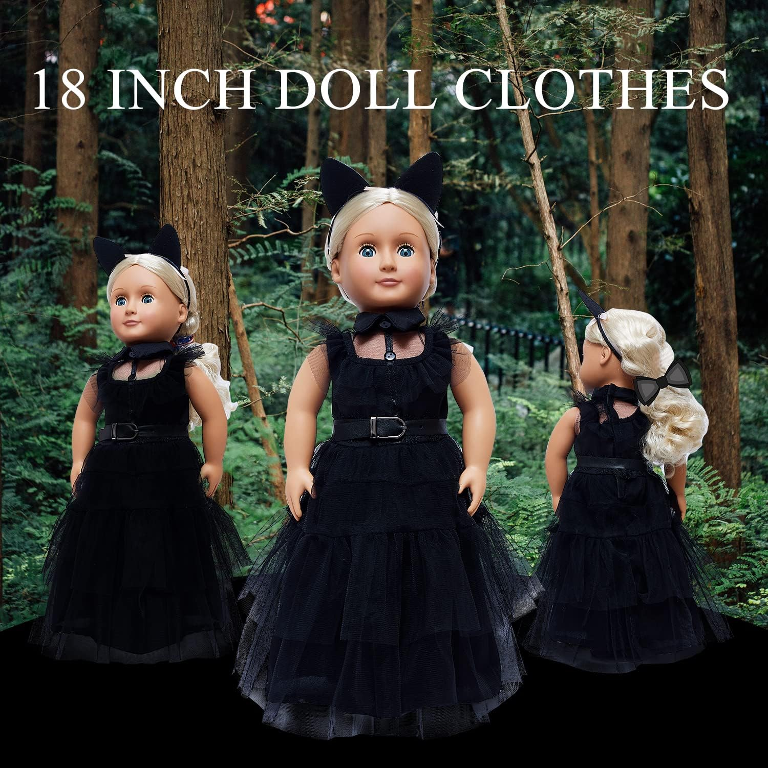 FEAYEA 18 Inch Doll Clothes , Black Family Costumes Party Dress Fits 18 Inch Girl Doll Clothes image number 1