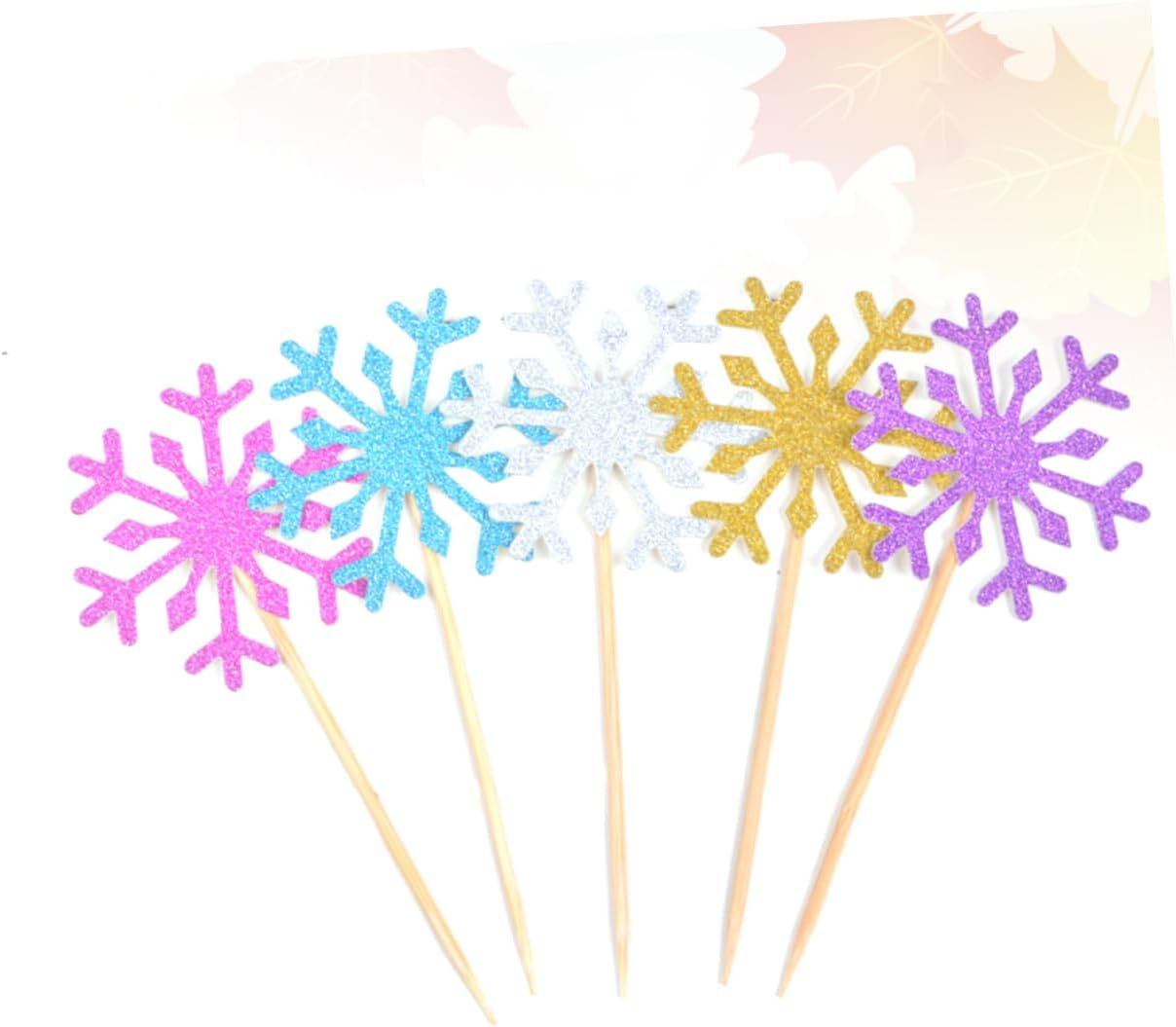 CHILDWEET 100Pcs Christmas Cake Picks Paper Cupcake Toppers Unique Party Cake Decor Christmas Party Supplies image number 3