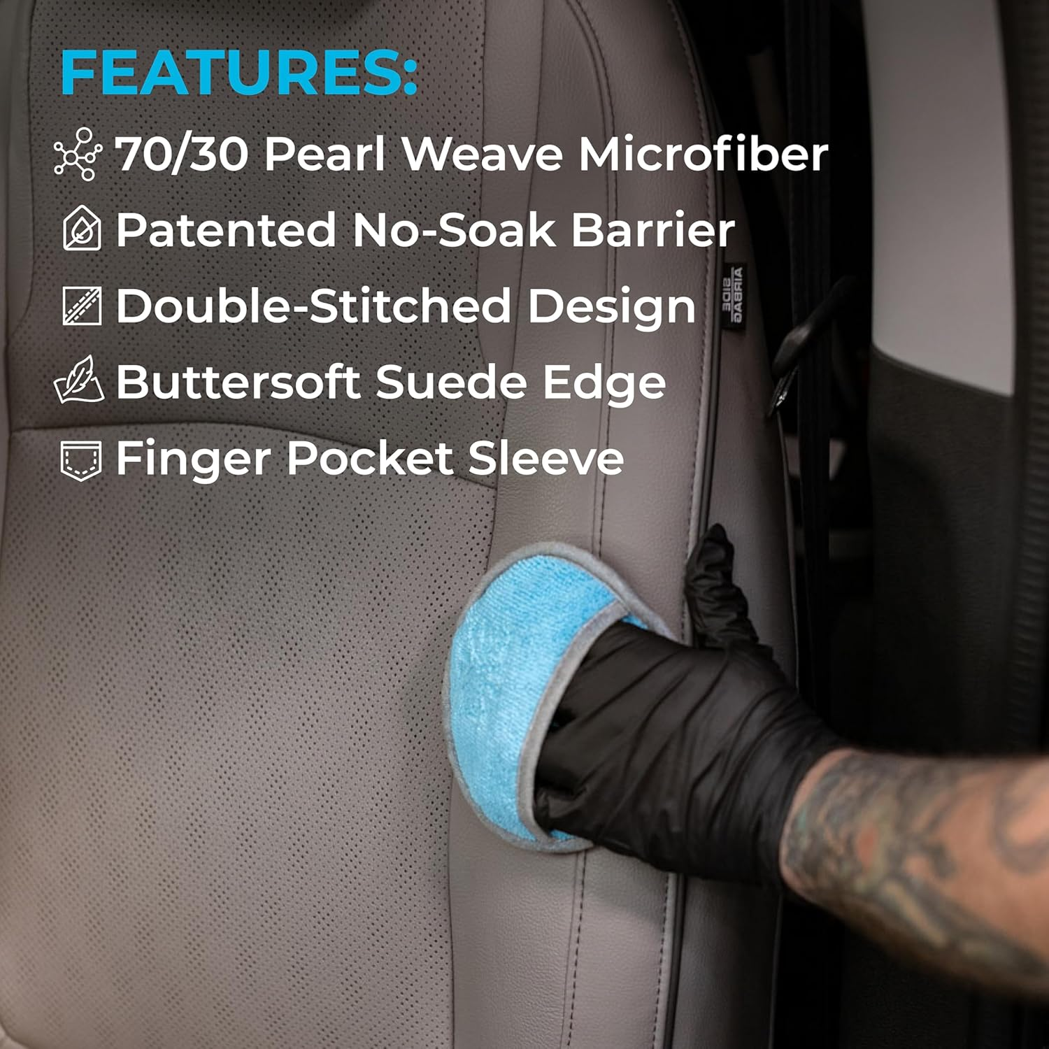 The Rag Company - Ultra No Soak round Detailing Applicator - 70/30 Pearl Weave Microfiber for Applying Coatings, Dressings, Waxes, Sealants to Glass, Paint, Rubber, Leather, Plastic - 5 Inch (5 Pack) image number 5