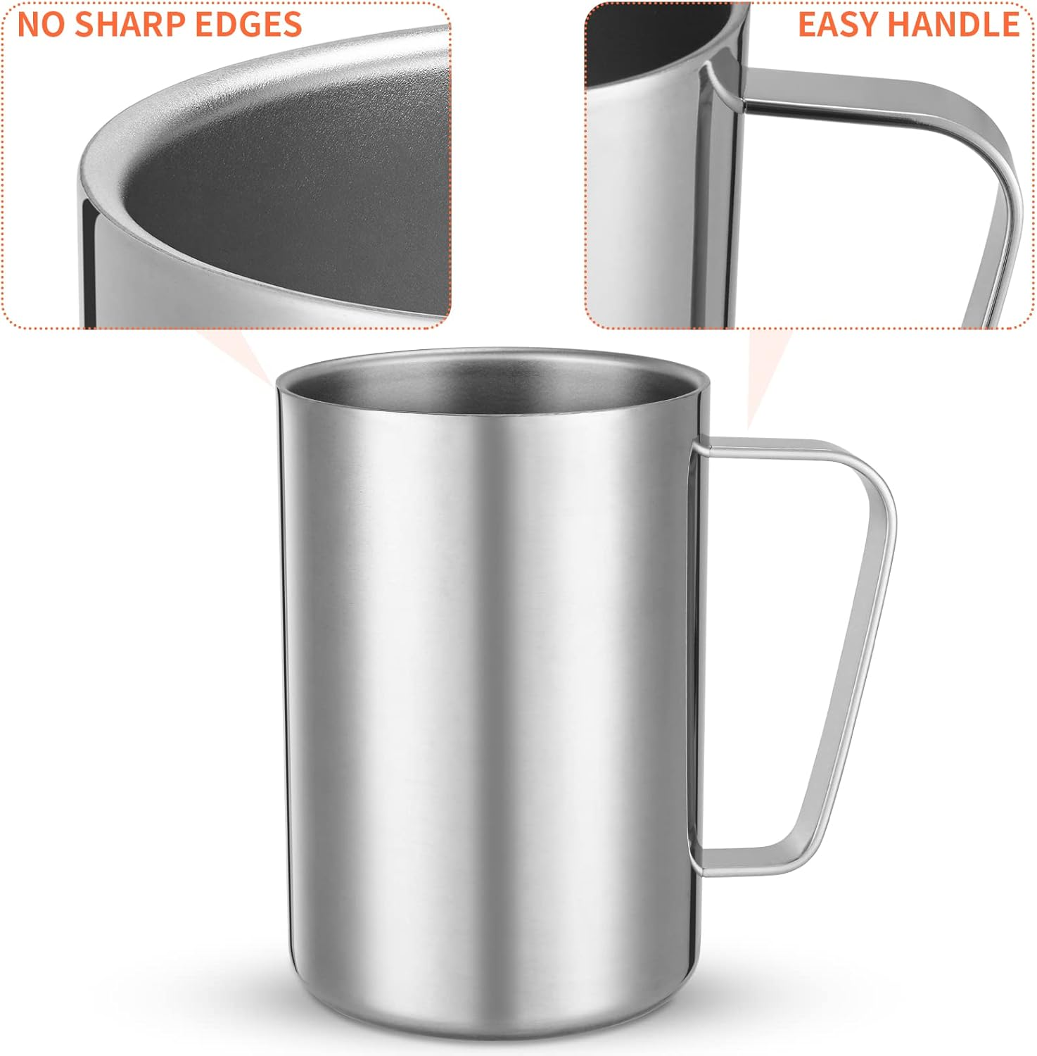 2 Packs 500Ml Stainless Steel Double Wall Mug,Travel Camping Mug,Suitable for Coffee, Milk,Juice,Tea and Other Cold or Hot Drinks image number 2
