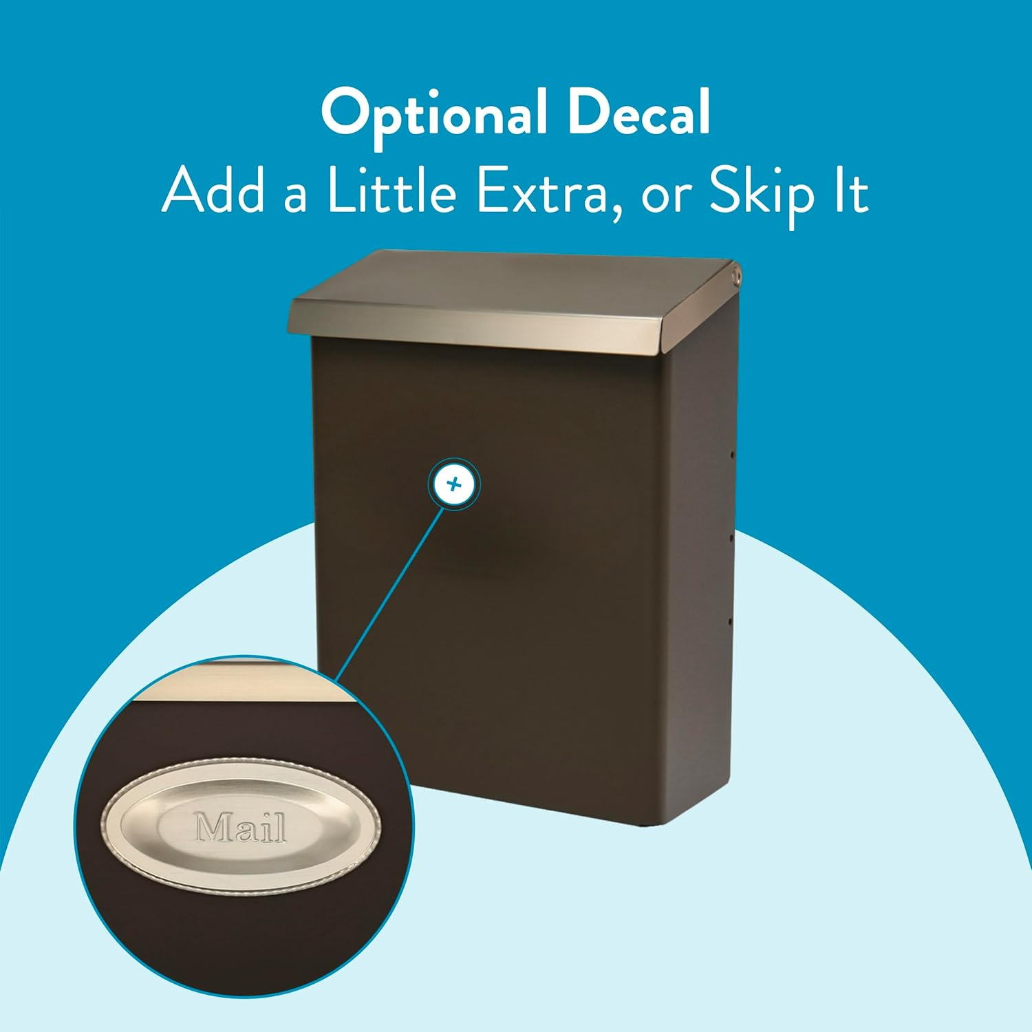 Architectural Mailboxes Designer Locking, Medium Capacity, Galvanized Steel, Wall-Mount Mailbox, Venetian Bronze/Satin Nickel - Venetian Bronze image number 4