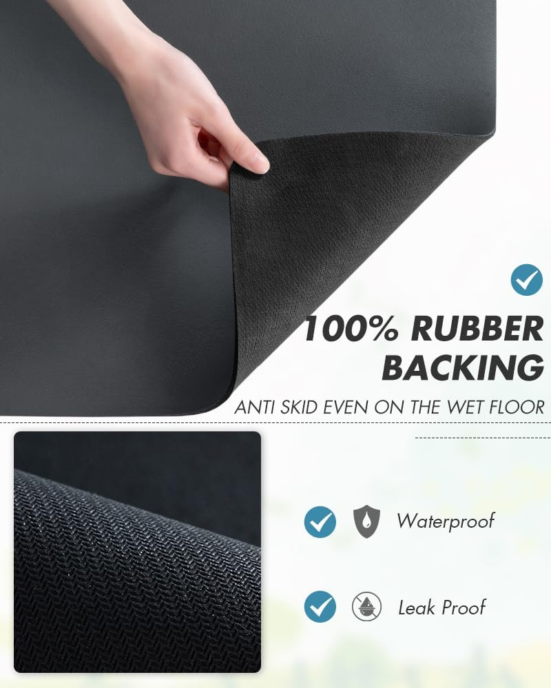 Coffee Mat - Hide Stain Rubber Backed Absorbent Dish Drying Mat for Kitchen Counter - Fits under Coffee Maker or Machine 40X60