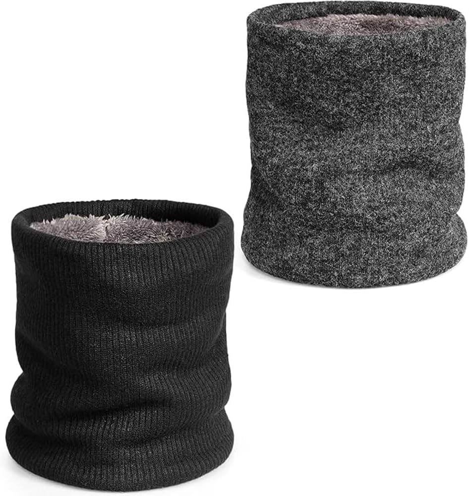 2 Pack Thermal Neck Warmer for Men & Women &ndash; Winter Neck Gaiter Face Scarf, Windproof Ski Snood Mask for Cold Weather, Double-Layered for Extra Warmth